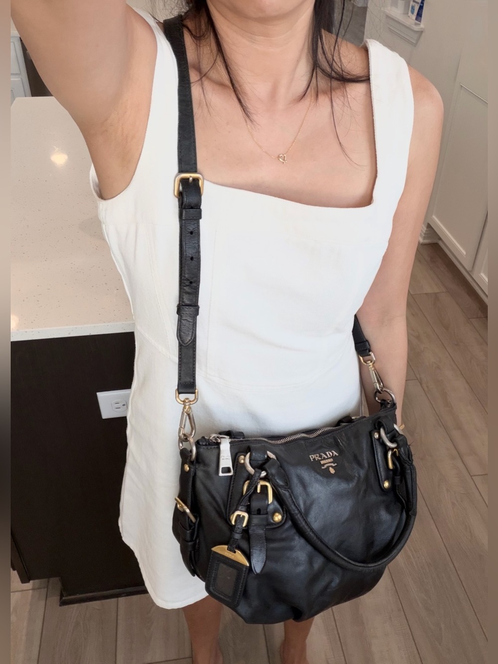 Authentic Prada Vintage Soft Calf Nero Black Leather Satchel - Picture 13 of 16